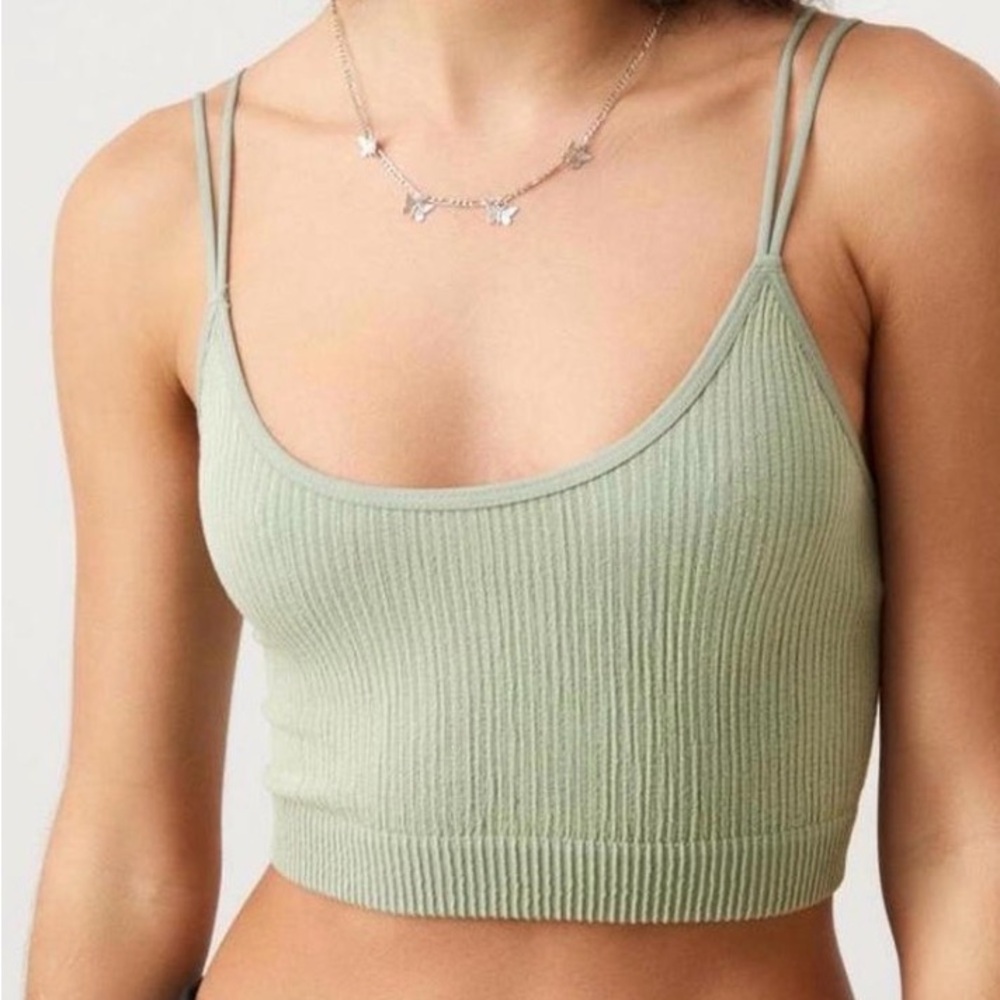 Forever 21 Light Green Ribbed Camisole